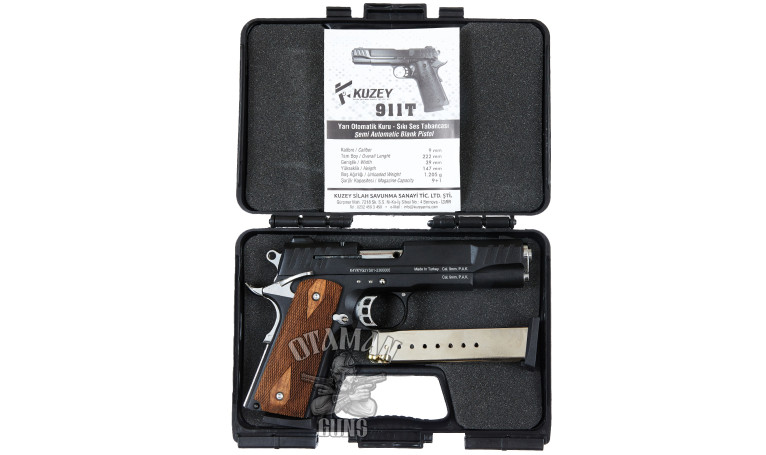 Cтартовый пистолет Kuzey 911T Black с дополнительным магазином