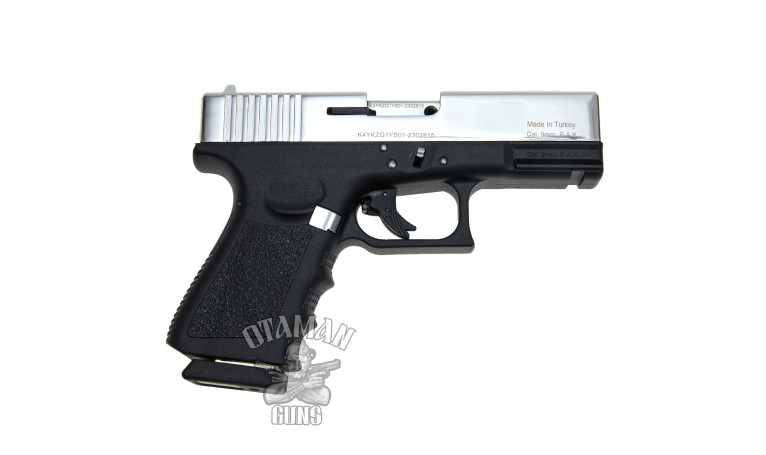 Стартовый пистолет KUZEY GN-19 Chrome с дополнительным магазином