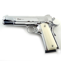 Стартовий пістолет KUZEY 911 Shiny Chrome Plating/White Grips