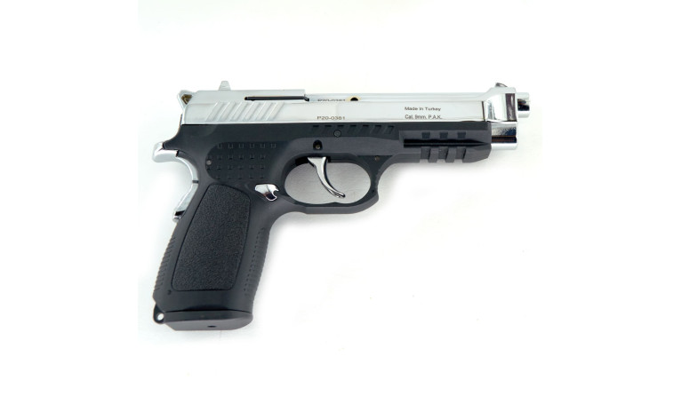 Стартовый пистолет Kuzey f92 Chrome с дополнительным магазином