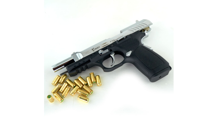Стартовый пистолет Kuzey f92 Chrome с дополнительным магазином