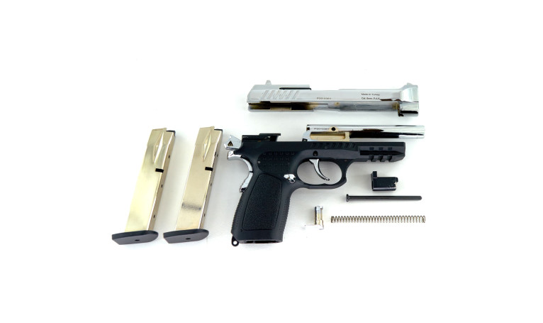 Стартовый пистолет Kuzey f92 Chrome с дополнительным магазином