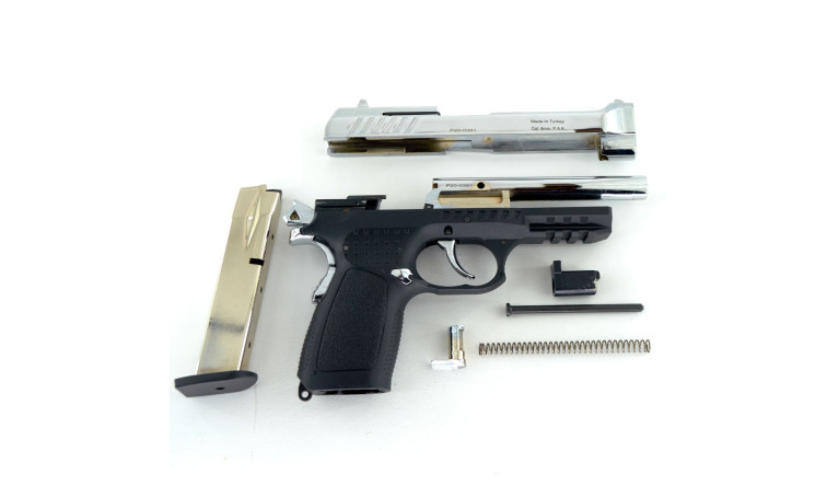 Стартовый пистолет Kuzey f92 Chrome с дополнительным магазином
