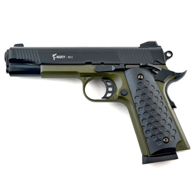 Стартовый пистолет KUZEY 911#2 Black/Green Grips 