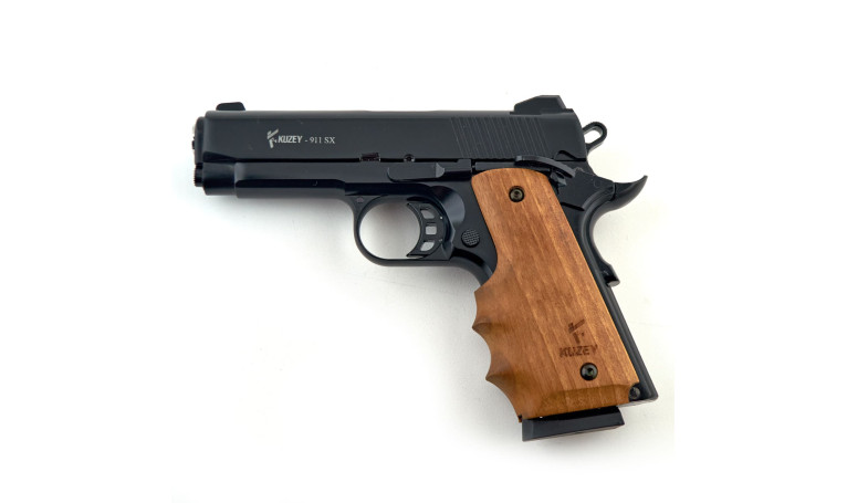 Стартовый пистолет KUZEY 911 SX Black/Brown Wooden Grips с дополнительным магазином