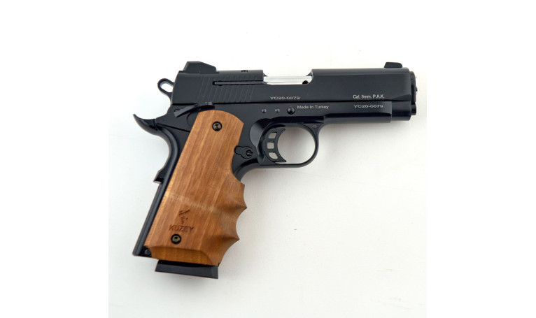 Стартовый пистолет KUZEY 911 SX Black/Brown Wooden Grips с дополнительным магазином