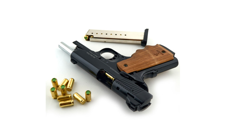 Стартовый пистолет KUZEY 911 SX Black/Brown Wooden Grips с дополнительным магазином