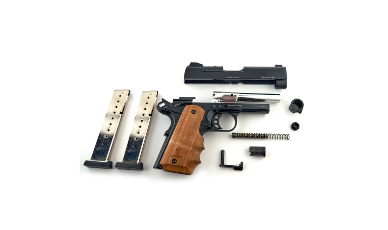 Стартовый пистолет KUZEY 911 SX Black/Brown Wooden Grips с дополнительным магазином