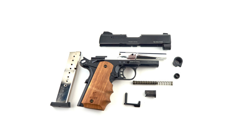 Стартовый пистолет KUZEY 911 SX Black/Brown Wooden Grips с дополнительным магазином