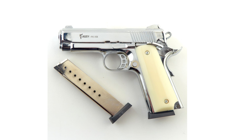 Стартовый пистолет KUZEY 911 SX Chrome с дополнительным магазином