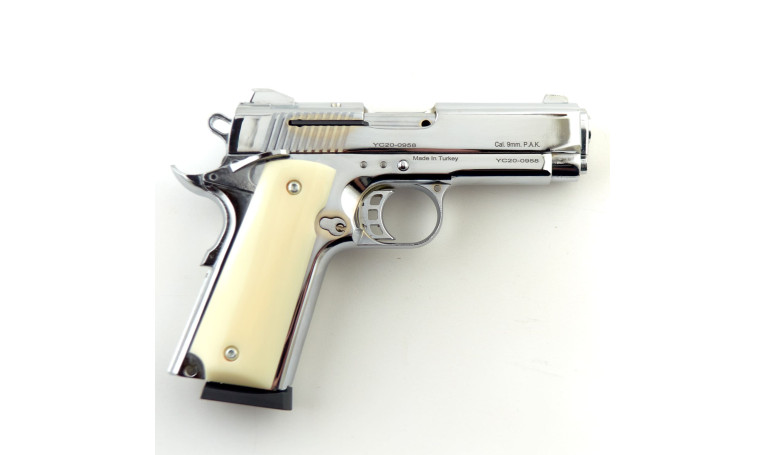 Стартовый пистолет KUZEY 911 SX Chrome с дополнительным магазином