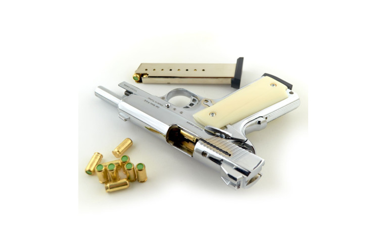 Стартовый пистолет KUZEY 911 SX Chrome с дополнительным магазином